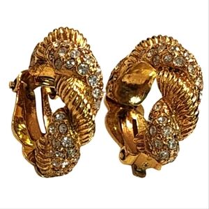 BELLINI Vintage 80s Elegant Gold and Silver Clip-On Earrings